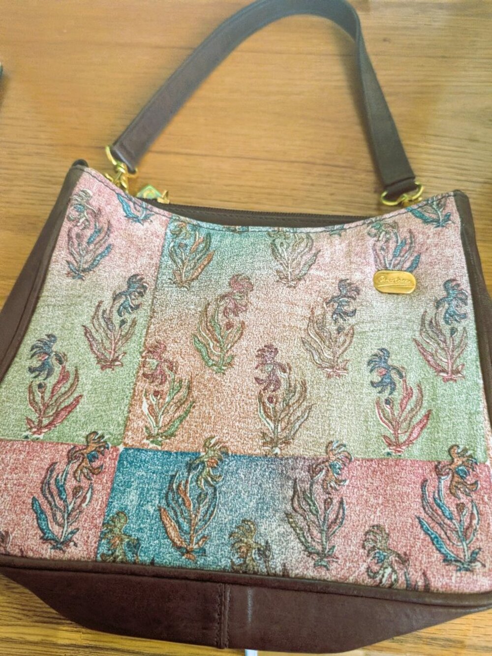 Christina Silk and Leather Handbag Never Used